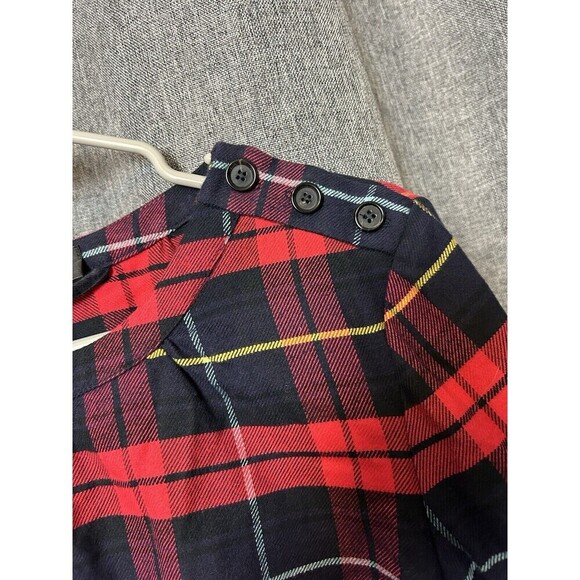 A.P.C. Rue Madame Paris Red Tartan Plaid Flannel Holiday Midi Dress M preppy - Picture 6 of 10